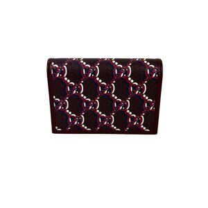 Gucci GG Shadow Print Dark Red Card Case Wallet